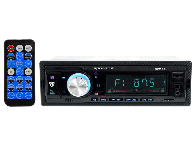 Rockville RDM18 V2 in-Dash Car Digital Media Bluetooth AM/FM/MP3 Receiver Dual USB with Charging, 32GB SD, 50W x 4 Peak / 17W x 4 RMS, Front Aux,...