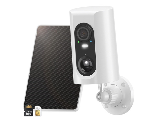 4G LTE Cellular Solar Security Camera Wireless Outdoor, Built-in SIM Card No WiFi Needed, 2K Night Vision for Home Surveillance, SIM Data Plan...