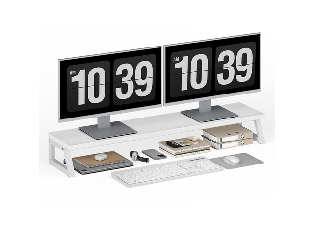 HOOBRO Dual Monitor Stand Riser, 39 Inch Large Computer Monitor Stand for 2 Monitors, Computer Monitor Riser, Desk Shelf Organizer for Office Desk,...