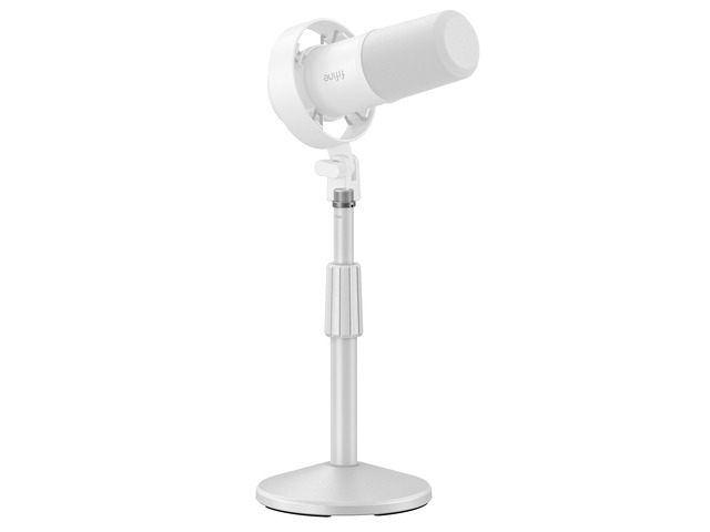 FIFINE BS2W Height-Adjustable Desktop Microphone Stand for Podcast Tabletop Stand, Weighted Slope-base, 3/8'' to 5/8'' Screw Adapter, for Podcast...