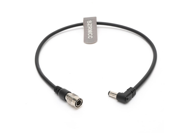 DC 5.5X 2.5mm to Hirose 4 pin Male Power Cable for Sound Devices 688 644 633,Recorder Zoom F4 F8 (Straight 4pin to Elbow dc2.5)