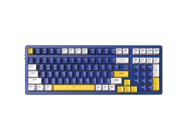 Qisan Wireless/Wired Mechanical Gaming Keyboard, Triple Mode 2.4G/USB-C/BT (98%) Wireless Mechanical Keyboard with US Layout Brown Switch...