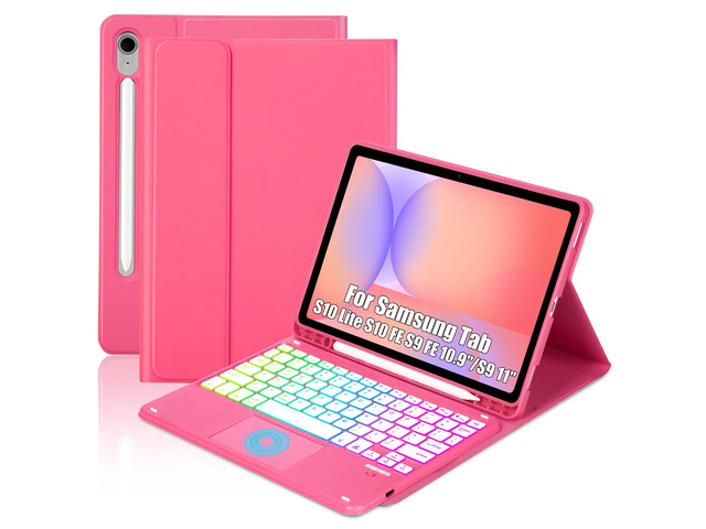 MePadKey Touchpad Keyboard Case for Samsung Galaxy Tab S10 Lite/S10 FE S9 FE 10.9 inch /S9 11' 2025/2023 Tablet, Rainbow Backlight Type-C...