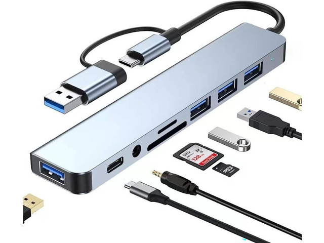 Core Tech 8-in-1 USB-C Hub (Silver)