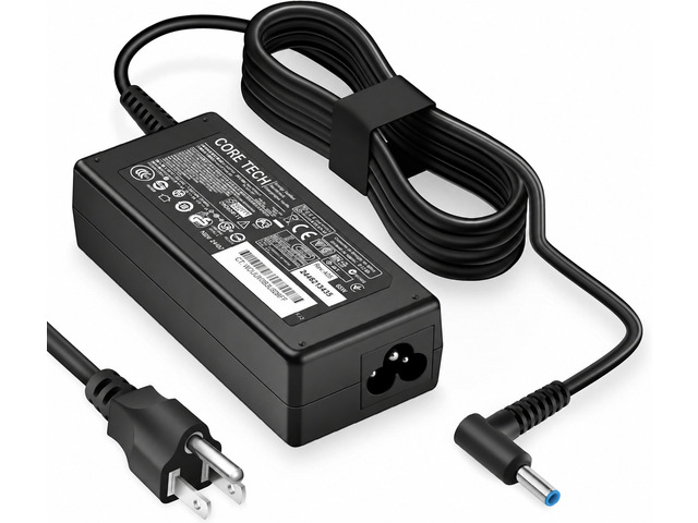 CORE TECH 65W Laptop Charger Compatible with HP, 19.5V 3.33A, 4.5 x 3.0mm Blue Tip