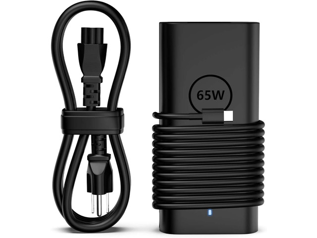 CORE TECH LX-65W 65W USB-C Laptop Charger for Compatible Dell Latitude, XPS, Inspiron and Chromebook Models, AC Power Cord Included, Black