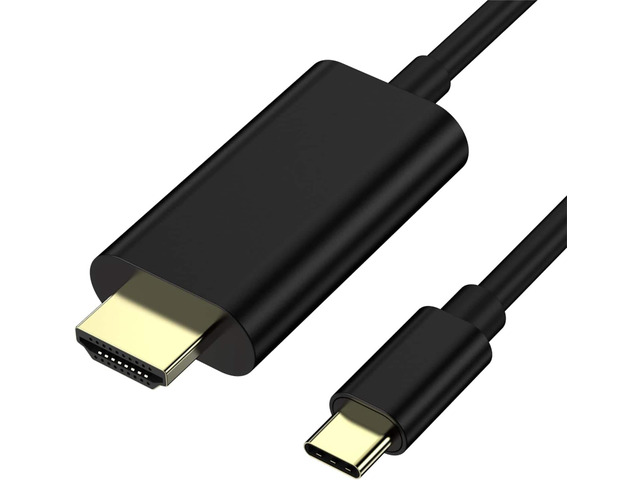 CORE TECH USB-C to HDMI Cable 6 ft, 4K UHD, Thunderbolt 3 and 4 Compatible, Male-to-Male for Monitors, TVs and Projectors, Black