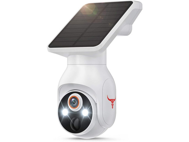 CORE TECH 1080p Solar Outdoor Security Camera with Solar Panel, 2.4GHz WiFi, Pan and Tilt, Human Motion Detection, Two-Way Audio, Rechargeable...