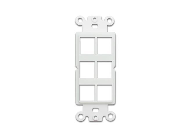 Decora Wall Plate Insert, 6 Hole for Keystone Jack, White
