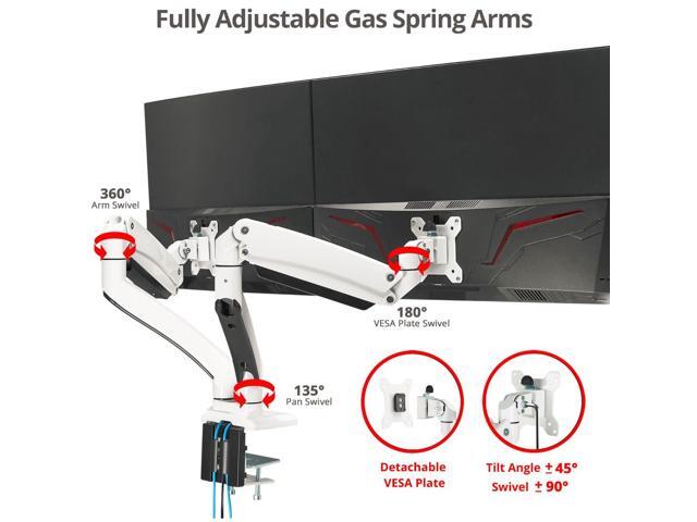 Siig Dual Monitor Aluminum Heavy Duty Desk Mount With Usb And Audio Ports- 17' to 35', VESA 75x75, 100x100, Quick Access USB 3.0 & Audio Port