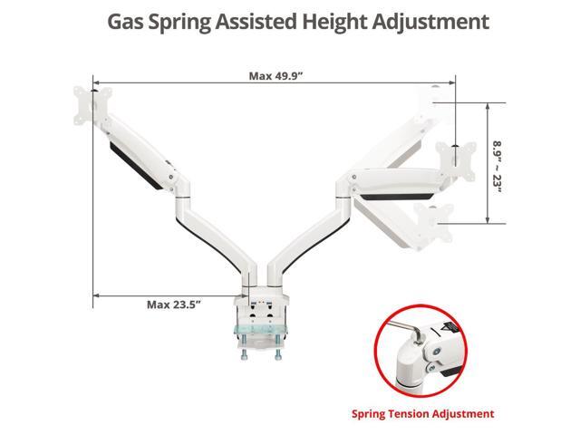 Siig Dual Monitor Aluminum Heavy Duty Desk Mount With Usb And Audio Ports- 17' to 35', VESA 75x75, 100x100, Quick Access USB 3.0 & Audio Port