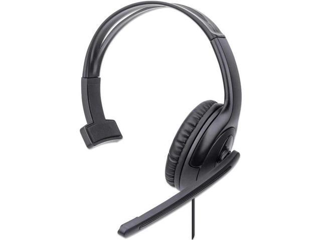 Manhattan Mono USB Headset - Mono - USB Type A - Wired - 32 Ohm - 20 Hz - 20 kHz - Over-the-head - Monaural - Circumaural - 4.92 ft Cable -.