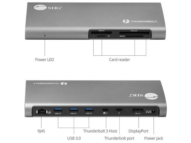 SIIG Thunderbolt 3 to Dual 4K Monitor Docking Station with PD JUDK0G11S1