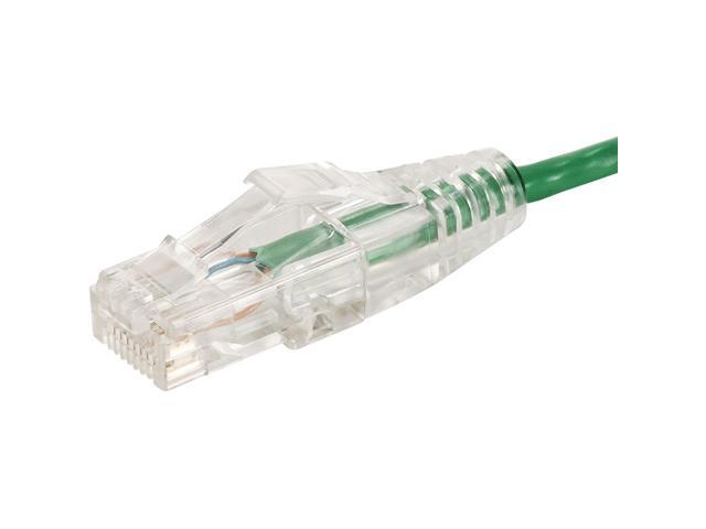 Monoprice Cat6 Ethernet Patch Cable - 3 feet - Green Snagless RJ45 Stranded 550MHz UTP CMR Riser Rated Pure Bare Copper Wire 28AWG - SlimRun Series