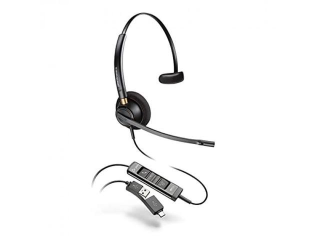 Poly - EncorePro 515 USB-A and USB-C USB Headset (Plantronics) - Cloud System Updates - Acoustic Hearing Protection - Works with Avaya, Genesys,...