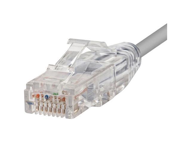 Monoprice Cat6 Ethernet Patch Cable - 3 feet - Gray Snagless RJ45 Stranded 550MHz UTP CMR Riser Rated Pure Bare Copper Wire 28AWG - SlimRun Series