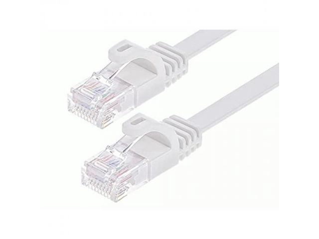 Monoprice Cat6 Ethernet Patch Cable - 7 Feet - White Snagless RJ45, Flat, 550MHz, UTP, Pure Bare Copper Wire, 30AWG, For Network Internet Modem...