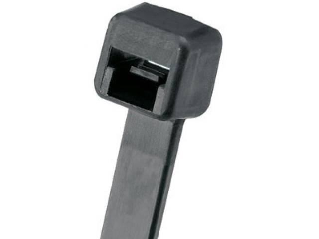 PANDUIT PLT1M-M0 Cable Tie, 4 in L, 4 in Max Bundle Dia., Black, Nylon 6/6, 18