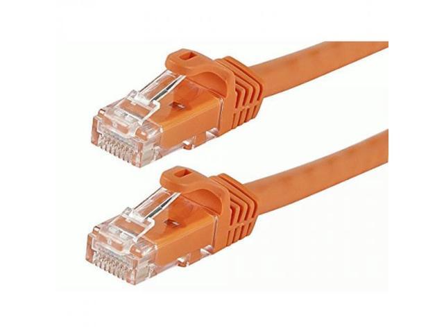 Monoprice Cat6 Ethernet Patch Cable - 1 Feet - Orange Network Internet Cord - Snagless RJ45, Stranded, 550Mhz, UTP, Pure Bare Copper Wire, 24AWG...