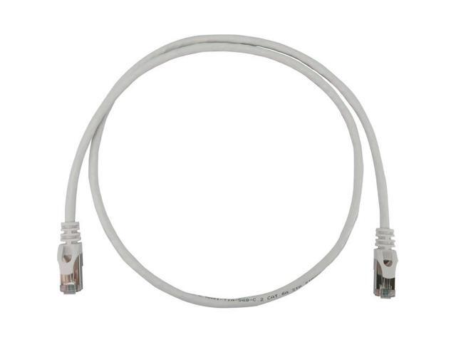 Tripp Lite Cat6a 10G Snagless Shielded Slim STP Ethernet Cable (RJ45 M/M), PoE, White, 3 ft. (0.9 m) - 3 ft Category 6a Network Cable for Network.