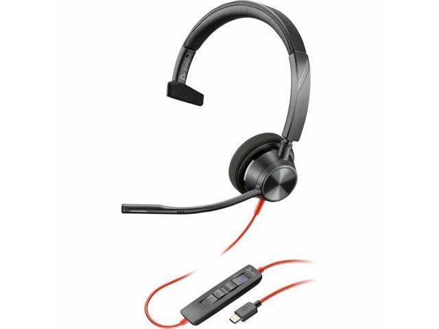 Poly Blackwire 3310-M Microsoft Teams Certified USB-C Headset - Mono - USB Type C, Mini-phone (3.5mm) - Wired - 32 Ohm - 20 Hz - 20 kHz - On-ear -...