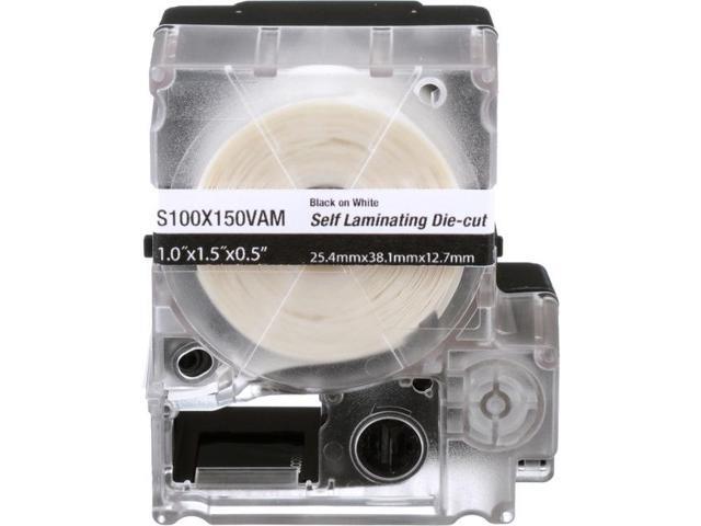 Panduit S100X150VAM MP Cassette Self-Laminating Label - 1 1/2' Height x 1' Width - Rectangle - Thermal Transfer - White on Clear - Vinyl - 175 /.