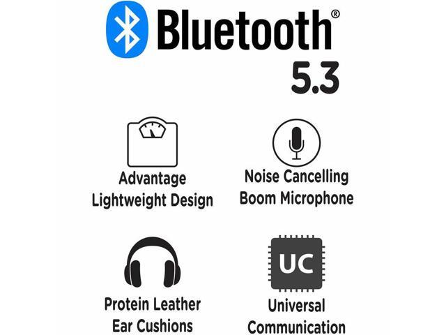 Morpheus 360 Advantage Stereo Wireless Headset with Detachable Boom Microphone - Bluetooth Headphones with 2.4GHz Receiver-Dongle - UC Compatible -...