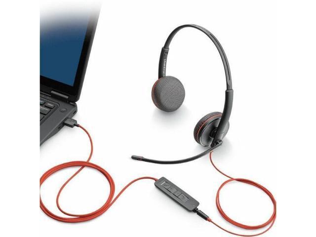 Poly Blackwire C3220 Headset - Stereo - USB Type C - Wired - 32 Ohm - 20 Hz - 20 kHz - Over-the-head, Over-the-ear - Binaural - Supra-aural - 5.20...