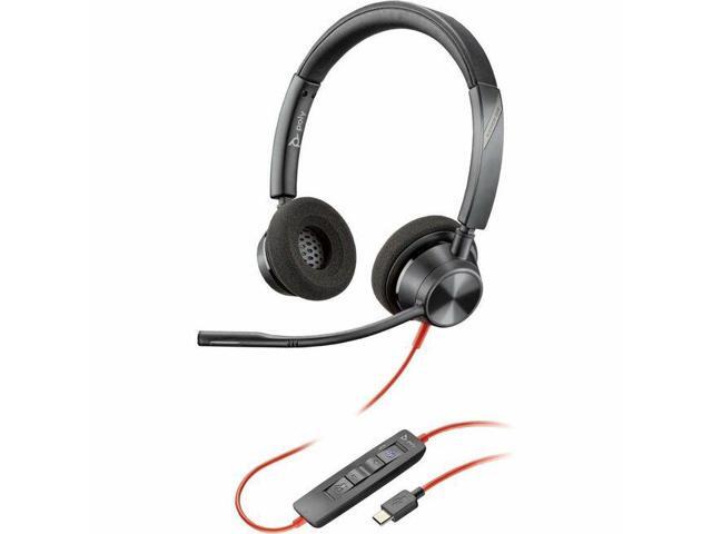 Poly Blackwire 3320 Headset - Stereo - USB Type C, Mini-phone (3.5mm) - Wired - 32 Ohm - 20 Hz - 20 kHz - On-ear - Binaural - Ear-cup - 7.10 ft...