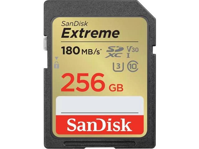 SanDisk Extreme 256 GB Class 3/UHS-I (U3) SDXC - 180 MB/s Read - 130 MB/s Write - SDSDXVV-256G-ANCIN