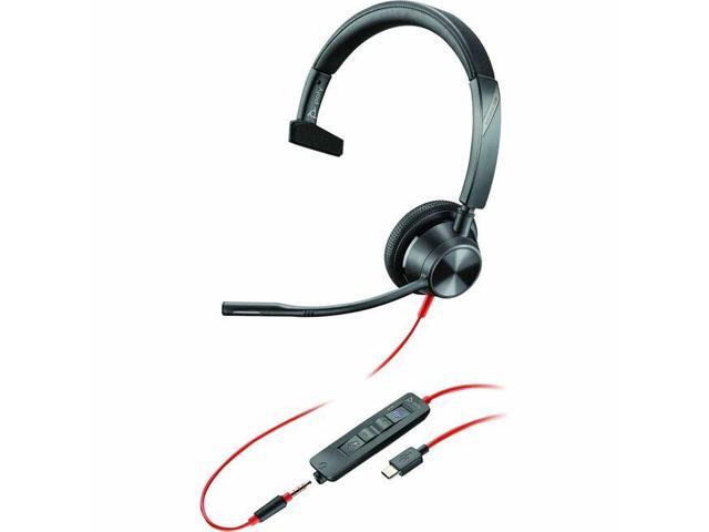 Poly Blackwire 3310 USB-C Headset TAA - Mono - USB Type C, Mini-phone (3.5mm) - Wired - 32 Ohm - 20 Hz - 20 kHz - On-ear - Monaural - Ear-cup -...