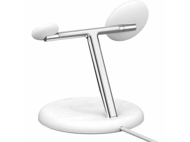 Belkin - 3-in-1 Stand 15W Qi2 Wireless Charger, Fast Charging for iPhone 17, AirPods, Apple Watch, & More (36W Included) - White - image 4