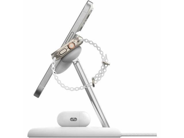 Belkin - 3-in-1 Stand 15W Qi2 Wireless Charger, Fast Charging for iPhone 17, AirPods, Apple Watch, & More (36W Included) - White - image 3