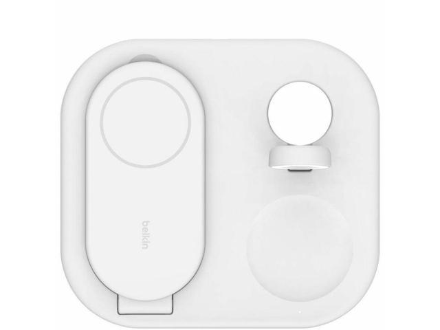 Belkin - 3-in-1 15W, Foldable Magnetic Qi2 Charging Station for iPhone 17, Apple Watch, AirPods, and More, w/Non-Slip Base & PSU - White - image 11