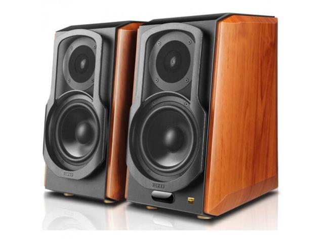 Edifier S1000W Bluetooth - WiFi Wireless Hi-Fi Bookshelf Speakers Hi-Res Audio 120 Watts (Brown)