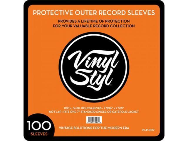 Vinyl Styl? VS-P-009 7 Inch Outer Record Sleeves - Open Top - 100 Count (Clear)