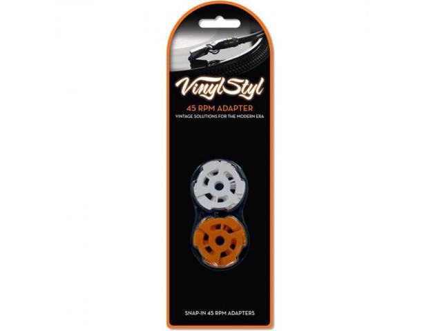 Vinyl Styl? VS-A-017 7 inch 45 RPM Vinyl Record Adapter - Snap In - 10 Pk (Orange/White)