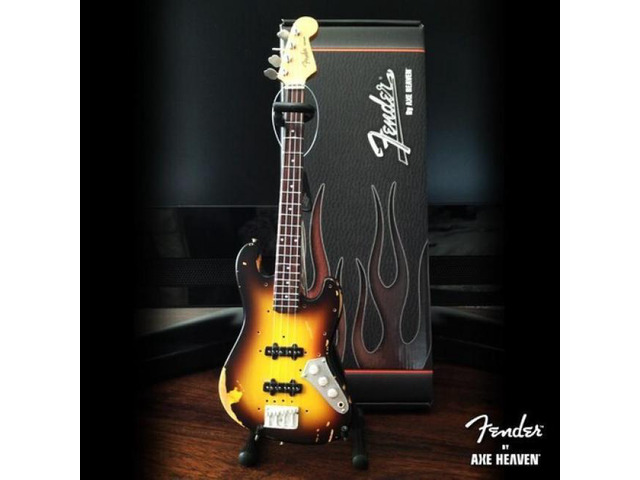 Axe Heaven Fender Jazz Bass Custom Shop Sunburst Mini Bass Guitar Replica Collectible FJ-004