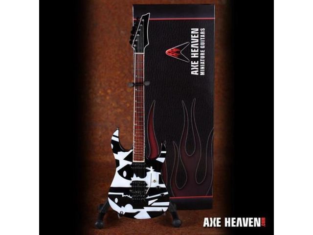 Axe Heaven John Petrucci Dream Theatre Black & White Ernie Ball Music Man JP6 Picasso Mini Guitar Replica Collectible