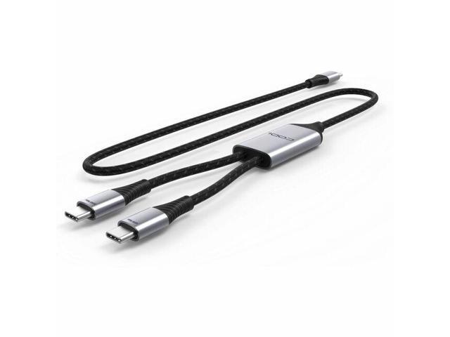 CODi USB-C to Dual USB-C Charging Cable with Lightning Adapter, 6 ft. - Black (CB6FC2C)