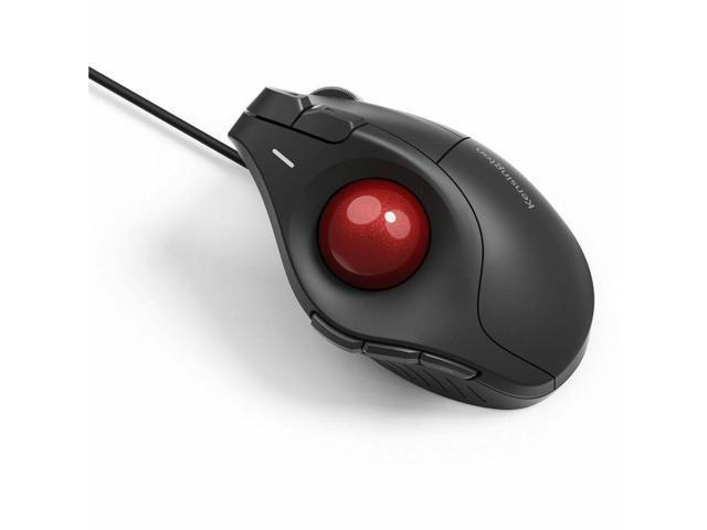 Kensington Pro Fit Ergo TB675 Vertical Wired Trackball - Ergonomic Thumb-Operated Trackball - PC, Mac - Optical - Cable - Black - USB Type C, USB.