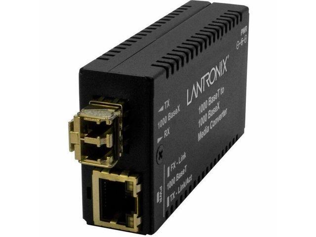 Lantronix M/GE-T-SX-01(LC) Transceiver/Media Converter - 1 x Network (RJ-45) - 1 x LC Ports - Multi-mode - 850 nm Fiber - Gigabit Ethernet -.