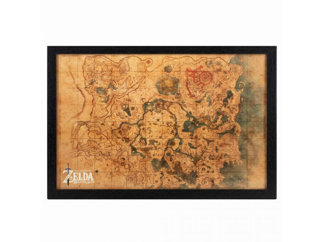 The Legend of Zelda: Breath of the Wild - Map - 11x17 Framed Gel Coat