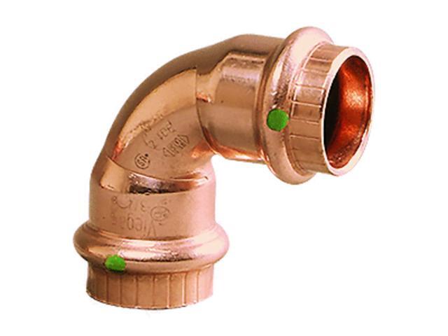 VIEGA 77042 90 Degree Elbow, 2 in Press-Fit x 2 in Press-Fit, Copper, 200psi, 0