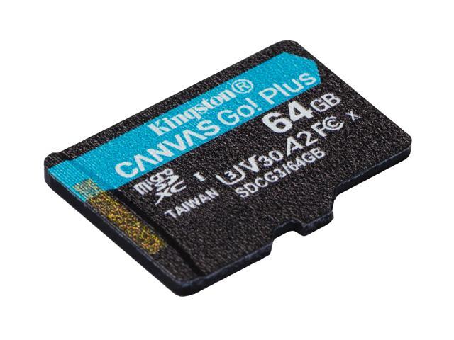 Kingston Canvas Go! Plus 64 GB Class 10/UHS-I (U3) microSDXC - 170 MB/s Read - 70 MB/s Write
