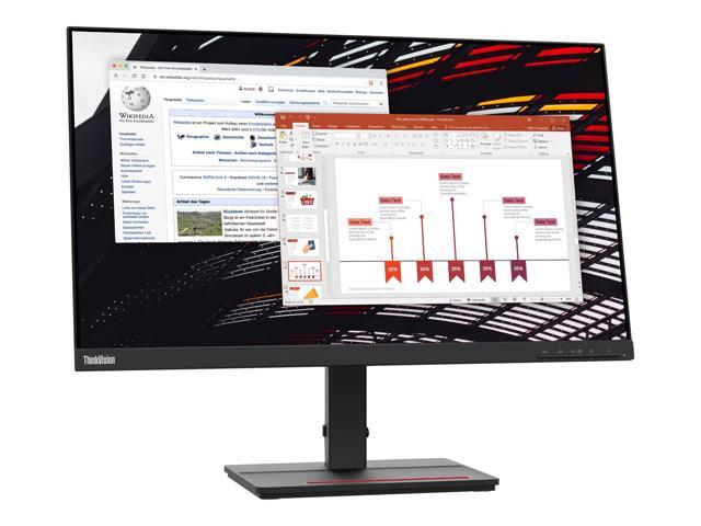 Lenovo ThinkVision S24e-20 24' (23.8' Viewable) Full HD 1920 x 1080 WLED LCD Monitor - 16:9 - 60 Hz - 4 ms - Raven Black (62AEKAT2US)