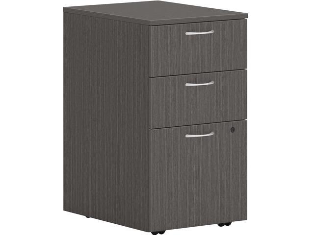 HON Mod 3-Drawer Vert File Cab Mobile Pedestal Let/Leg Slate Teak 20' PLPMBBFLS1