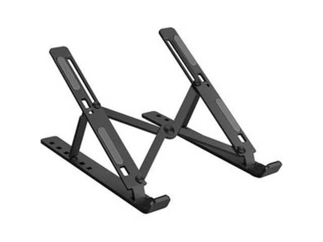DAC Portable and Adjustable Laptop/Tablet Stand - Notebook, Tablet, Cell Phone Support - Aluminum Alloy - Black