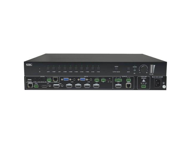 SIIG AC CE-H24311-S1 9x1 4K Scaler Switcher DP 5HDMI 2VGA IR Control