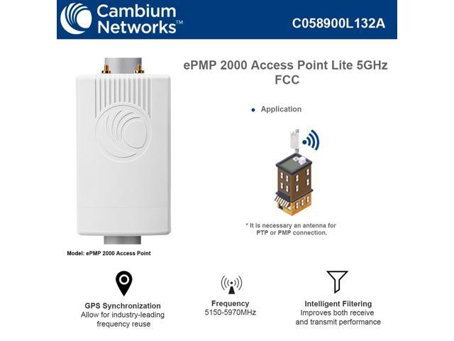 Cambium Networks ePMP 2000 5GHz Access Point Lite with Intelligent Filtering and GPS Sync (FCC) - C058900L132A